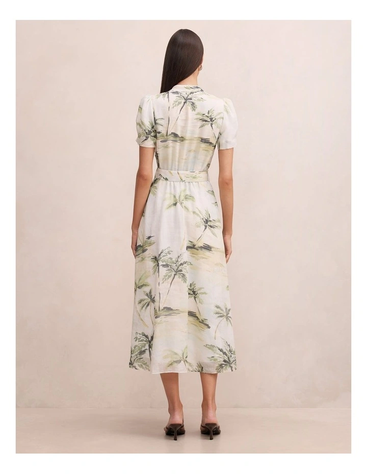 Bree Printed Shirt Midi Dress in Multi image 2