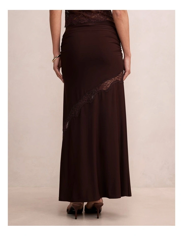 Quinn Lace Maxi Skirt in Brown image 2
