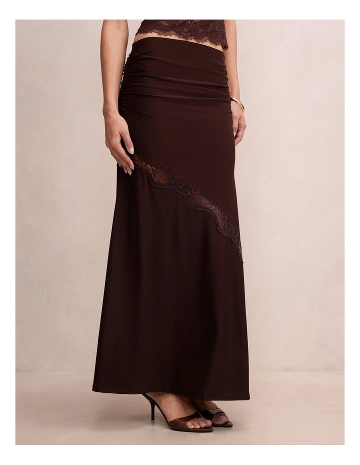 Quinn Lace Maxi Skirt in Brown image 3