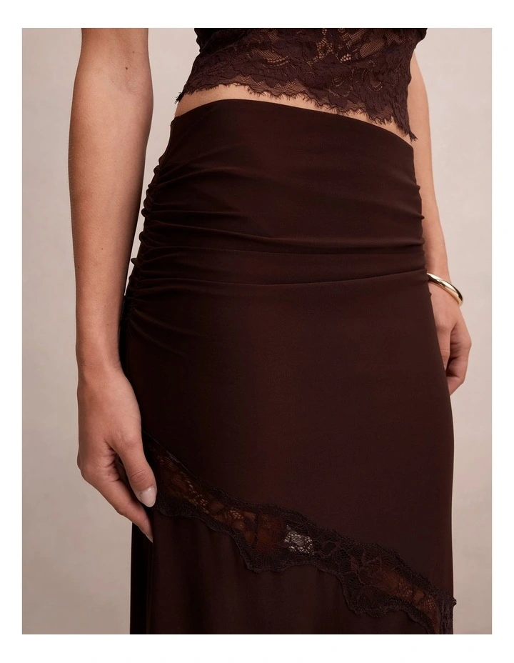 Quinn Lace Maxi Skirt in Brown image 4