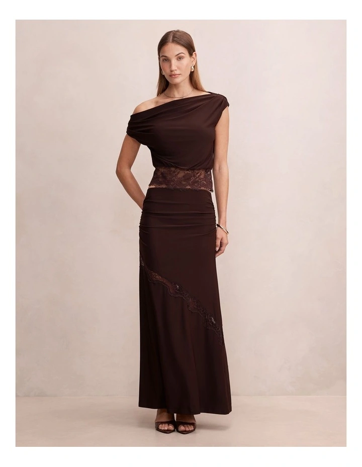 Quinn Lace Maxi Skirt in Brown image 5