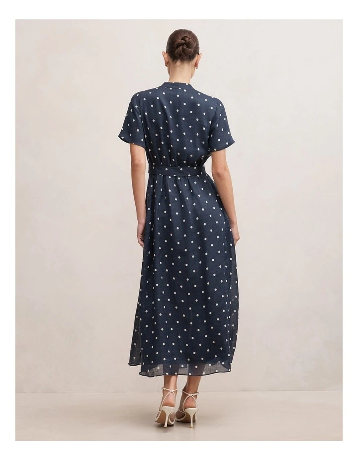 Therese Short Sleeves Midi Dress in Blue image 2