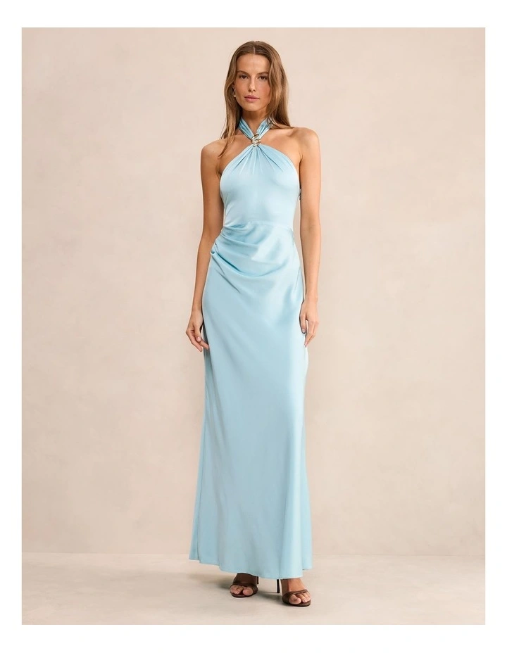 Mariposa Halter Neck Maxi Dress in Blue image 1