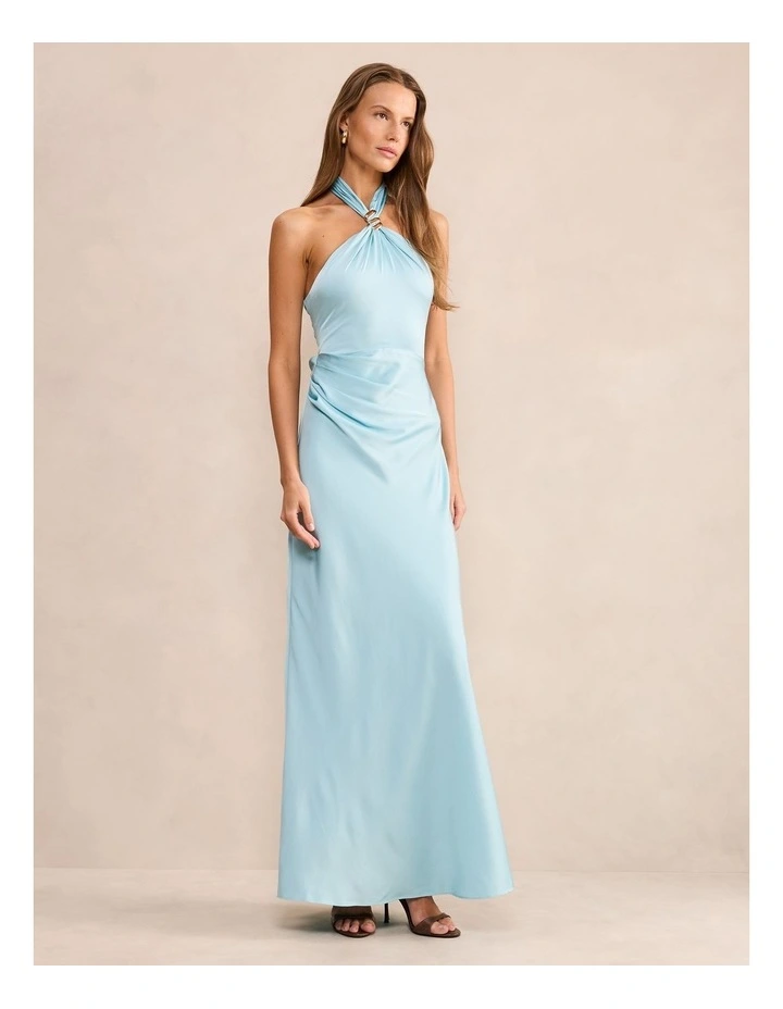 Mariposa Halter Neck Maxi Dress in Blue image 3
