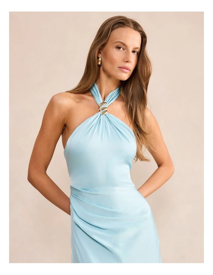 Mariposa Halter Neck Maxi Dress in Blue image 4