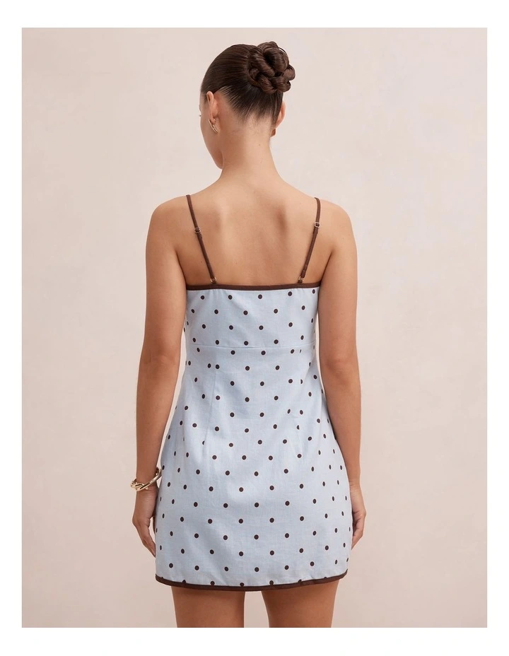 Jenny Piped Mini Dress in Blue image 2