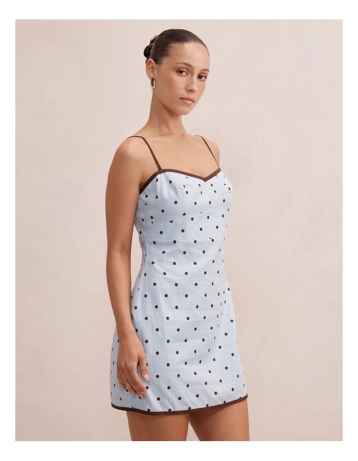 Jenny Piped Mini Dress in Blue image 3