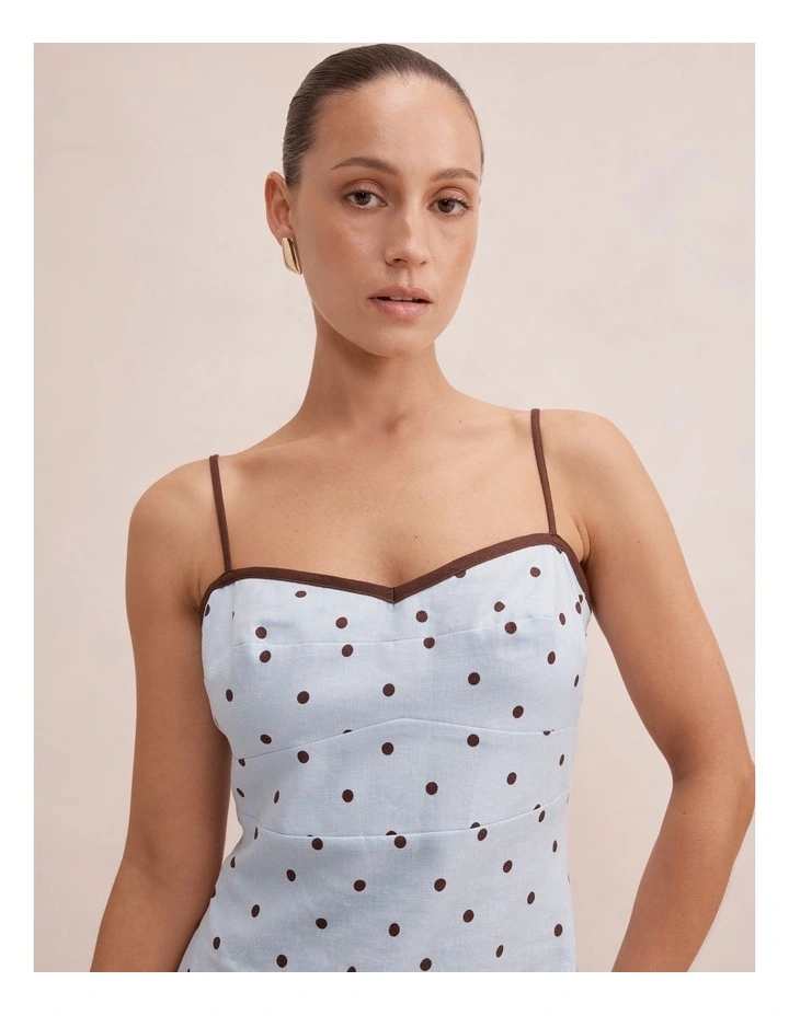 Jenny Piped Mini Dress in Blue image 4
