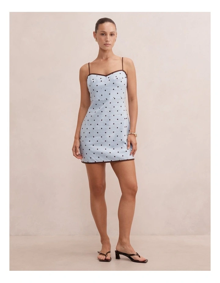 Jenny Piped Mini Dress in Blue image 5