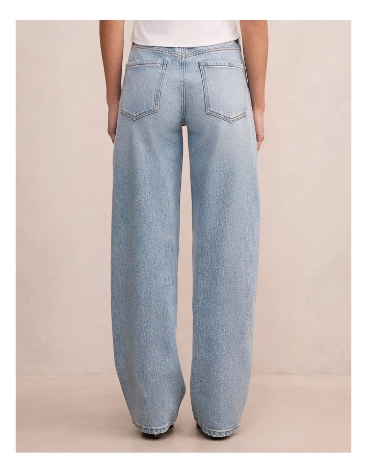 Nicki Mid Rise Straight Leg Jeans in Blue image 2