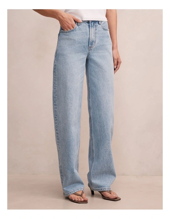 Nicki Mid Rise Straight Leg Jeans in Blue image 3