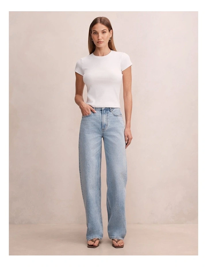 Nicki Mid Rise Straight Leg Jeans in Blue image 5