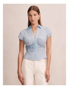 Madison Hook And Eye Shirt in Blue