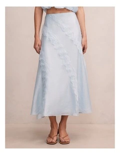 Maeve Lace Detail Skirt In Blue