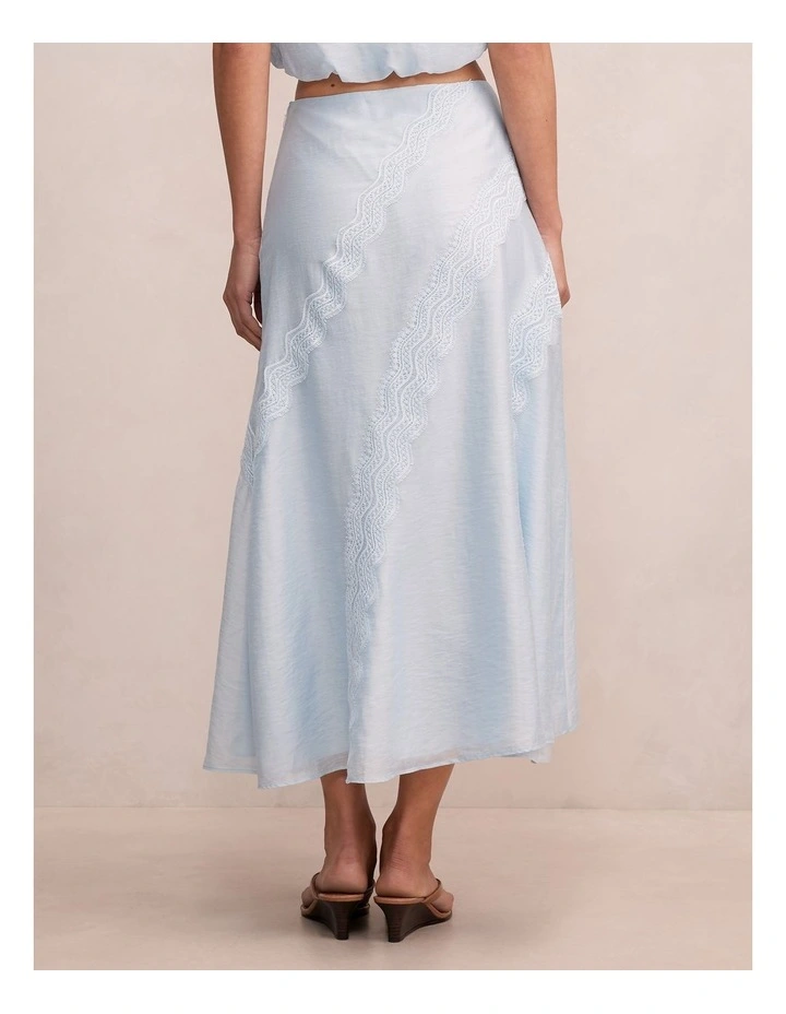 Maeve Lace Detail Skirt In Blue image 2
