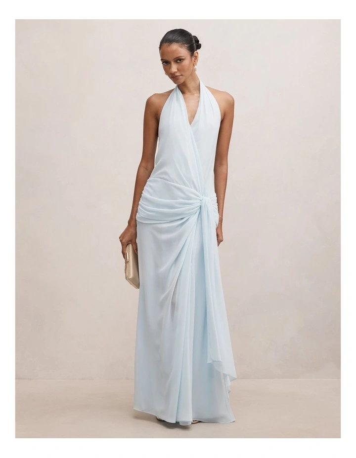 Cartia Wrap Maxi Dress in Blue image 1