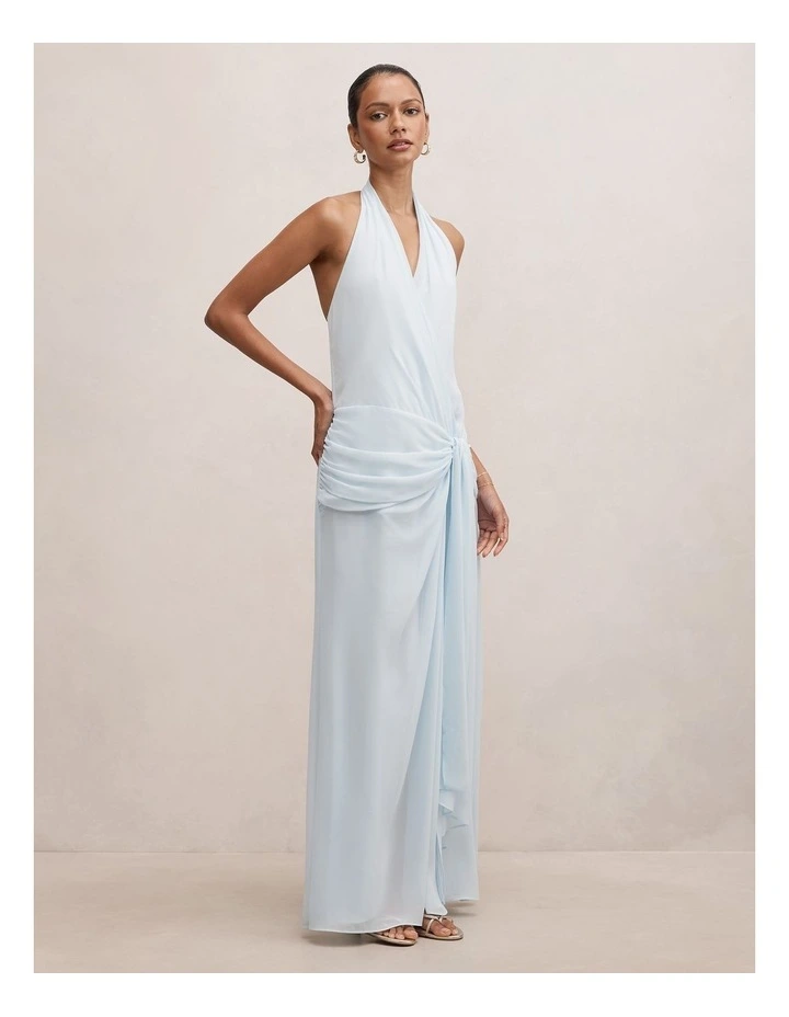 Cartia Wrap Maxi Dress in Blue image 3