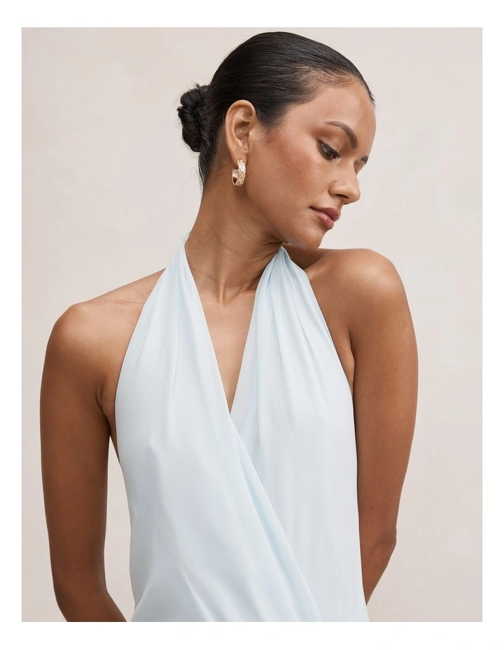 Cartia Wrap Maxi Dress in Blue image 4