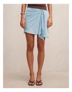 Isobel Tie Mini Skirt in Blue