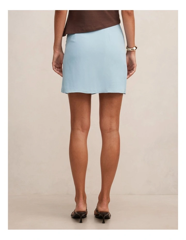 Isobel Tie Mini Skirt in Blue image 2