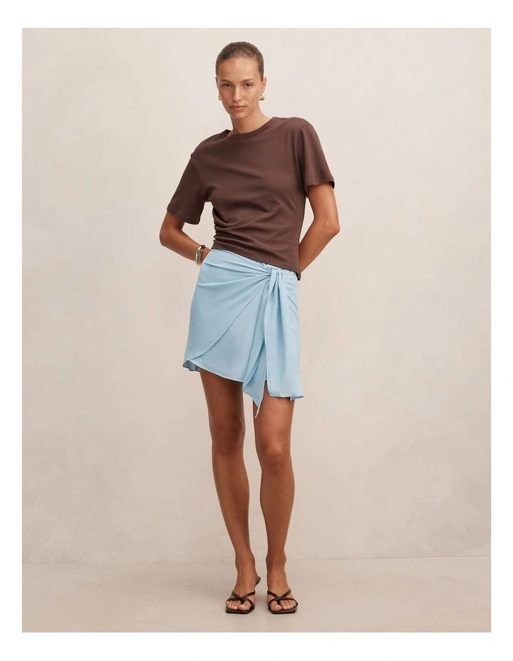 Isobel Tie Mini Skirt in Blue image 5