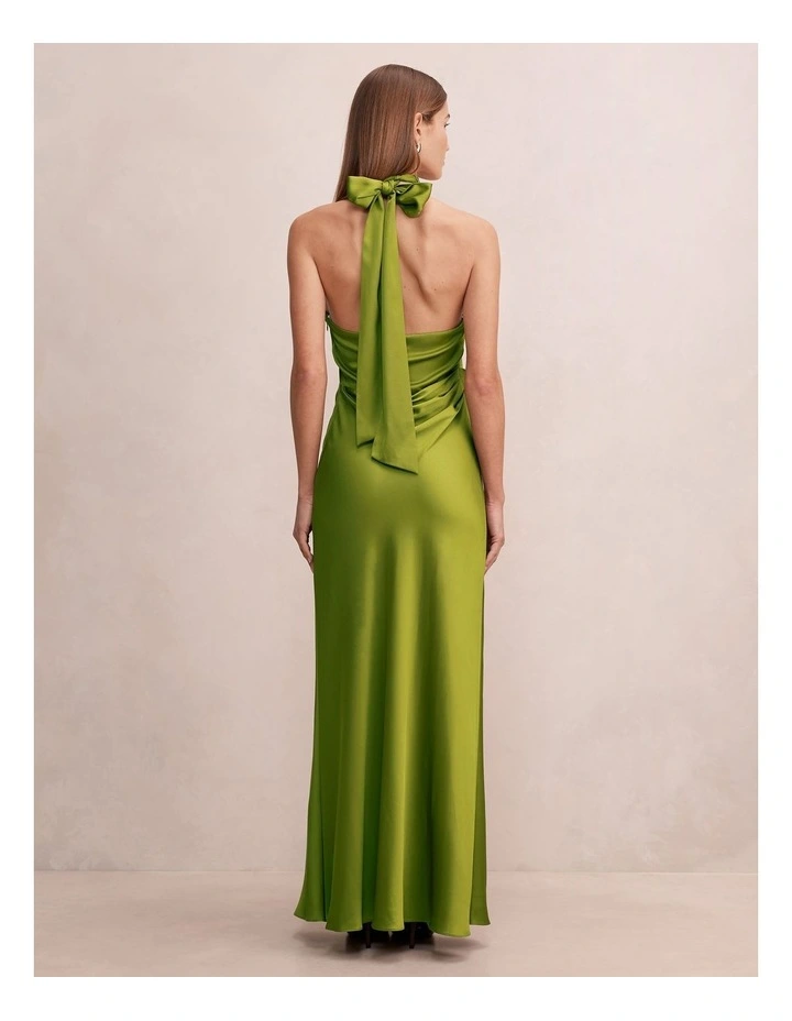 Mariposa Halter Neck Maxi Dress in Green image 2
