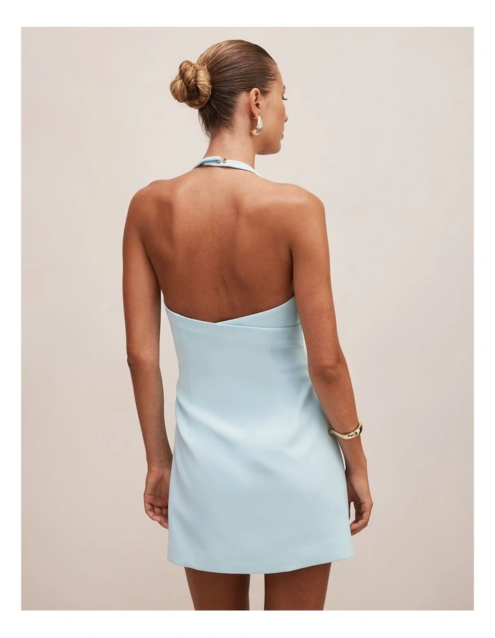 Tina Halter Mini Dress In Blue image 2