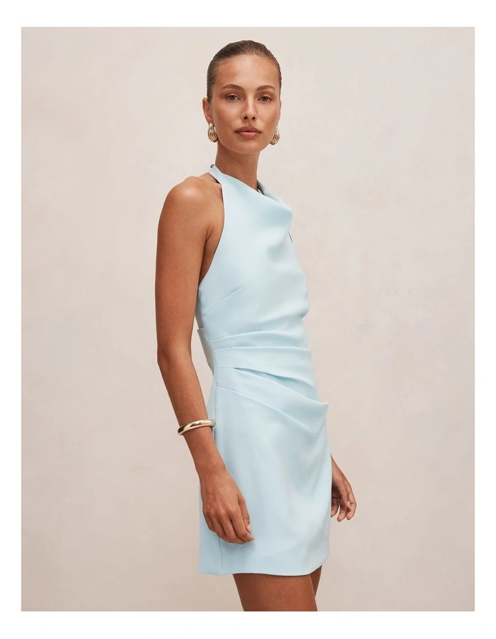 Tina Halter Mini Dress In Blue image 3