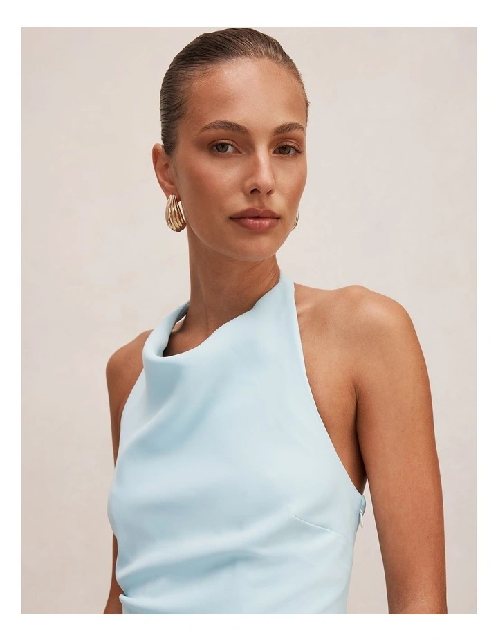 Tina Halter Mini Dress In Blue image 4