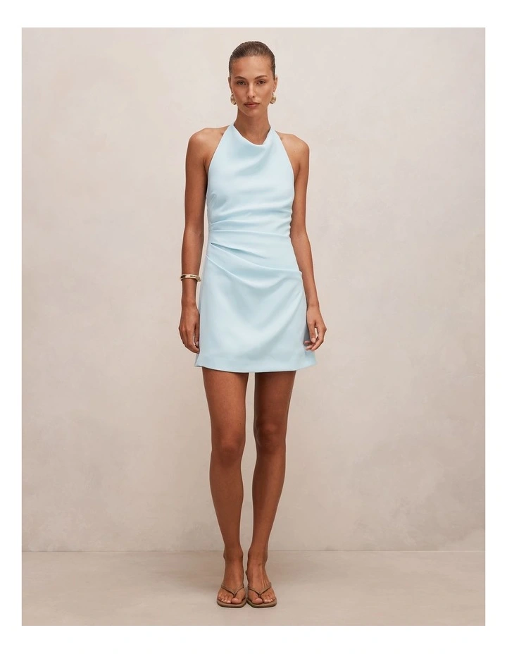 Tina Halter Mini Dress In Blue image 5
