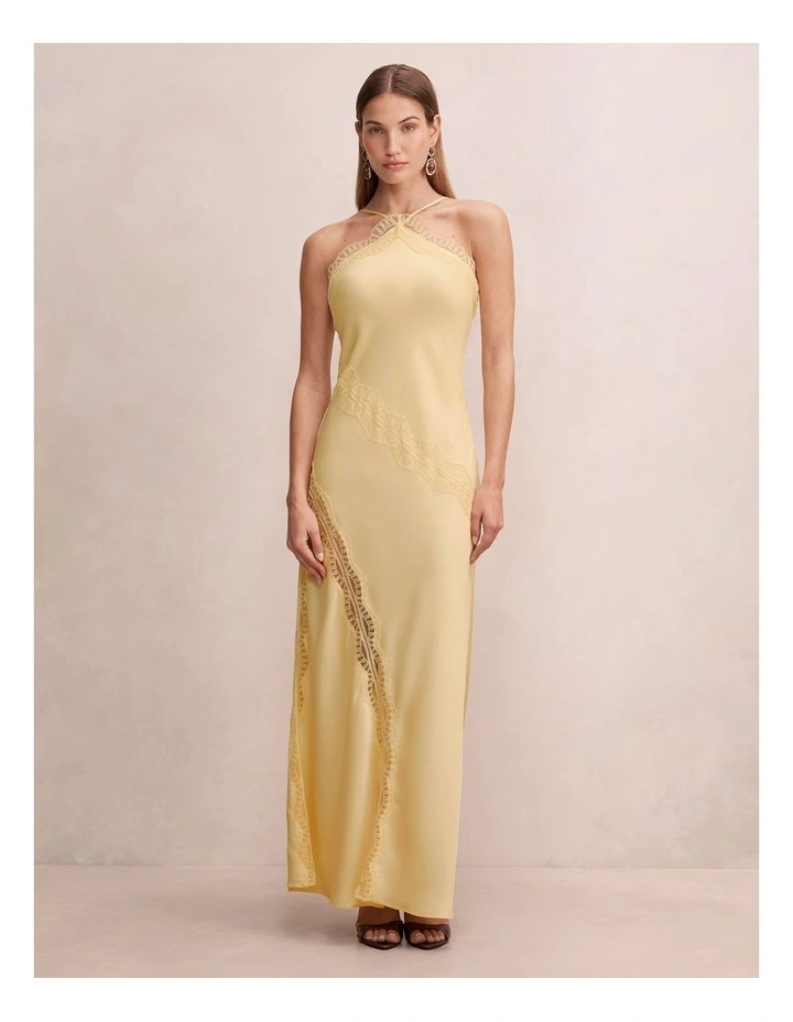 Cosette Lace Insert Maxi Dress in Yellow image 1