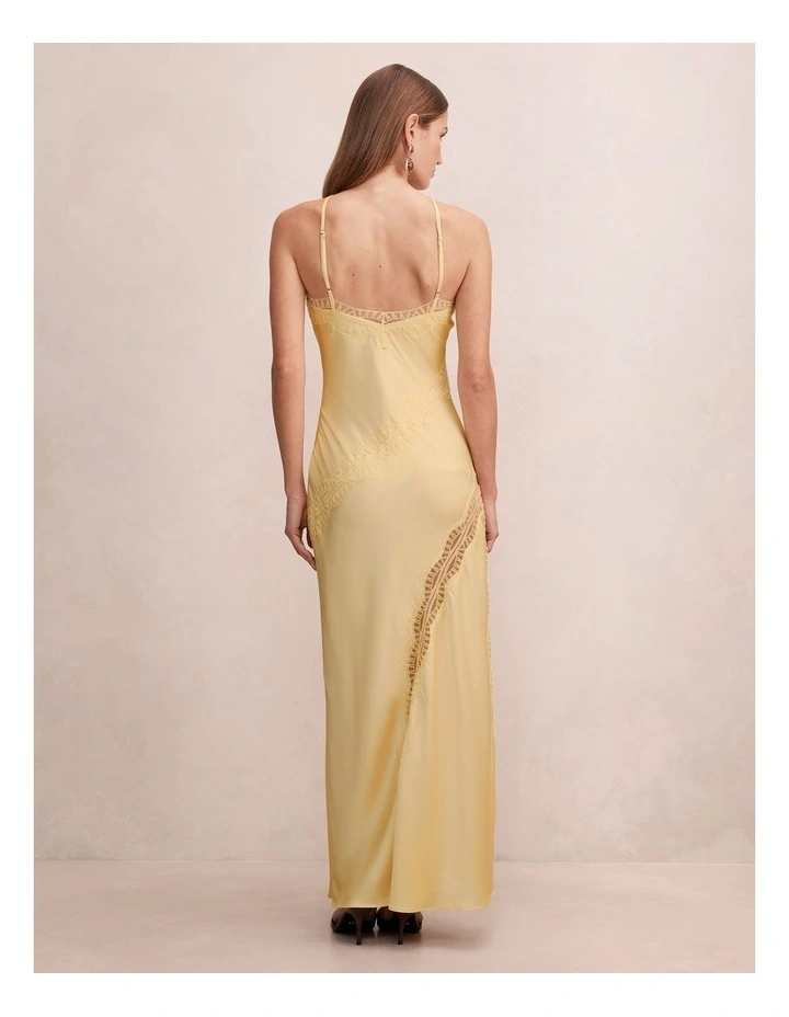 Cosette Lace Insert Maxi Dress in Yellow image 2