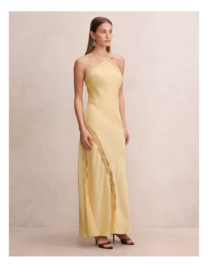 Cosette Lace Insert Maxi Dress in Yellow image 3