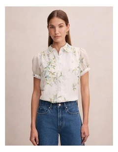 Posie Lace Detail Blouse in White