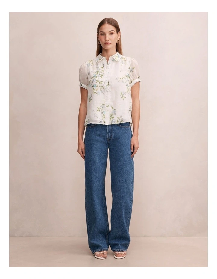 Posie Lace Detail Blouse in White image 5