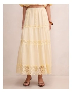 Naomi Elastic Maxi Skirt in Yellow