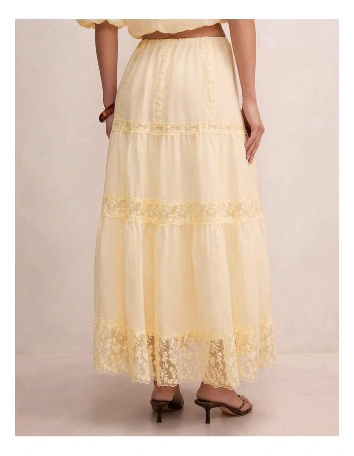 Naomi Elastic Maxi Skirt in Yellow image 2