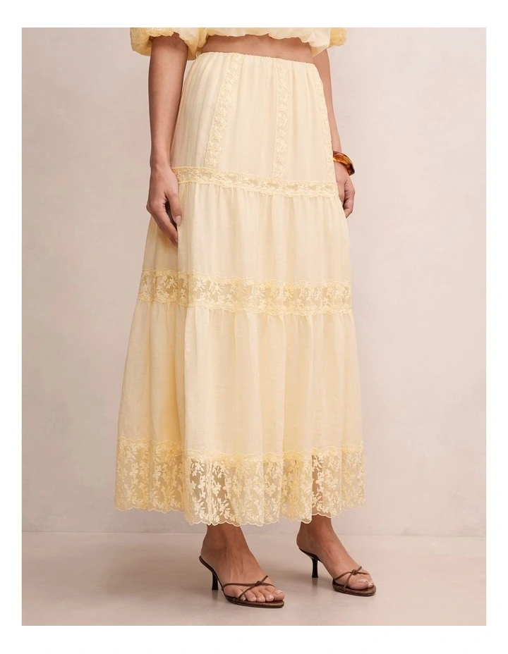 Naomi Elastic Maxi Skirt in Yellow image 3