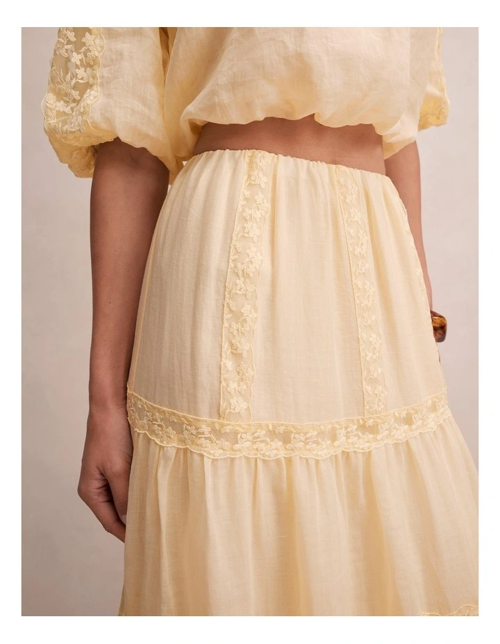 Naomi Elastic Maxi Skirt in Yellow image 4