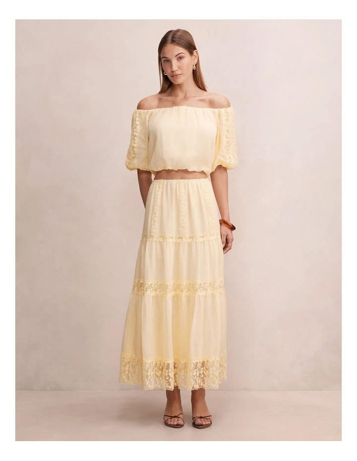 Naomi Elastic Maxi Skirt in Yellow image 5