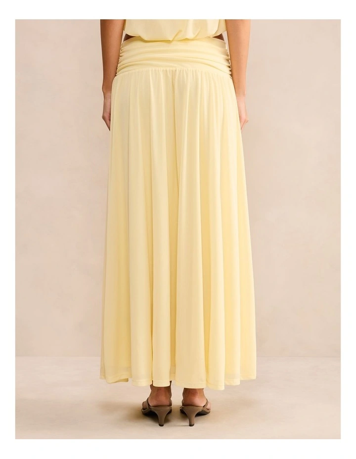 Layne Gathered Basque Maxi Skirt in Yellow image 2