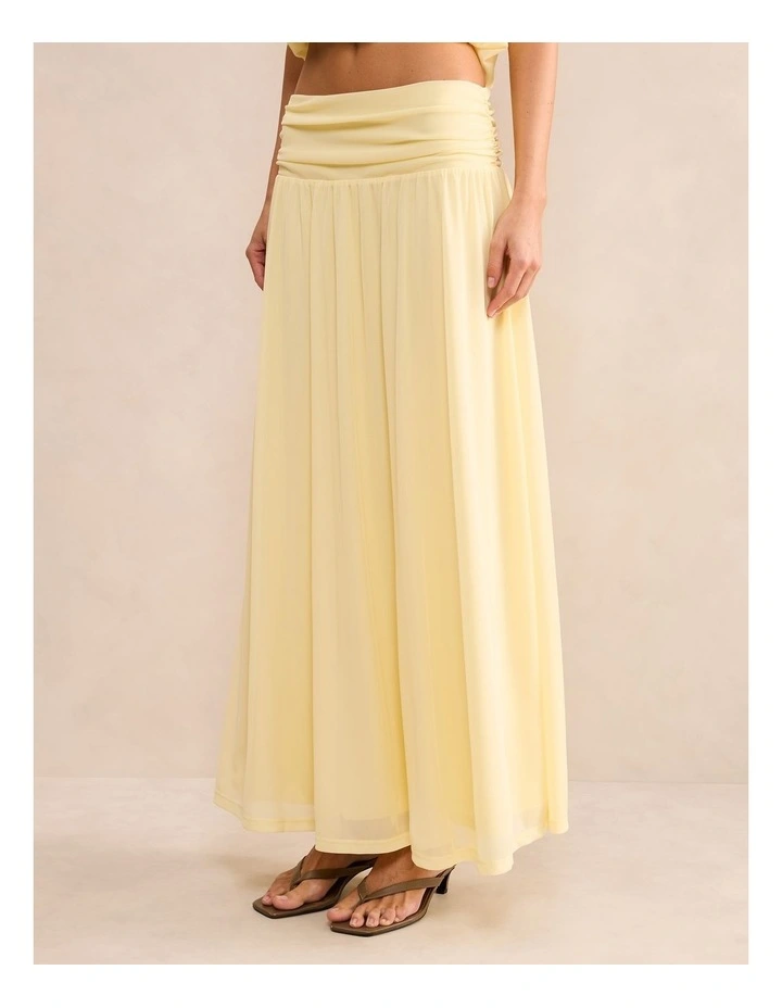 Layne Gathered Basque Maxi Skirt in Yellow image 3