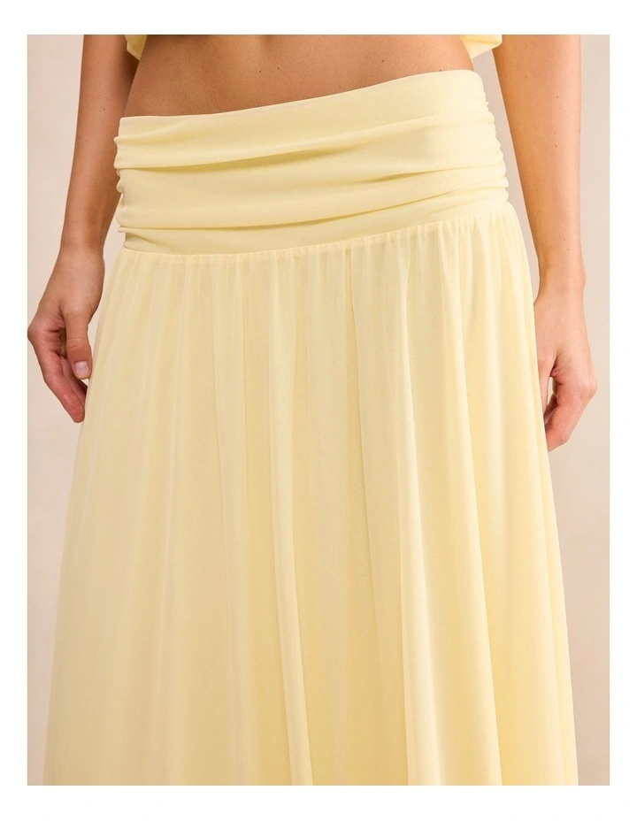 Layne Gathered Basque Maxi Skirt in Yellow image 4