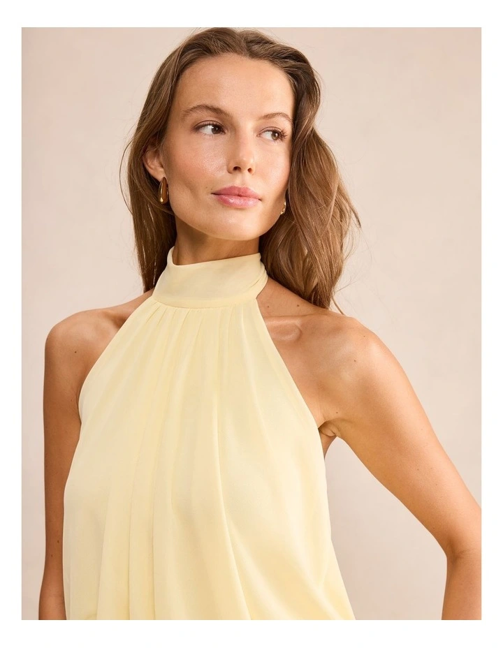 Layne Bubble Waist Halter Neck Top in Yellow image 4