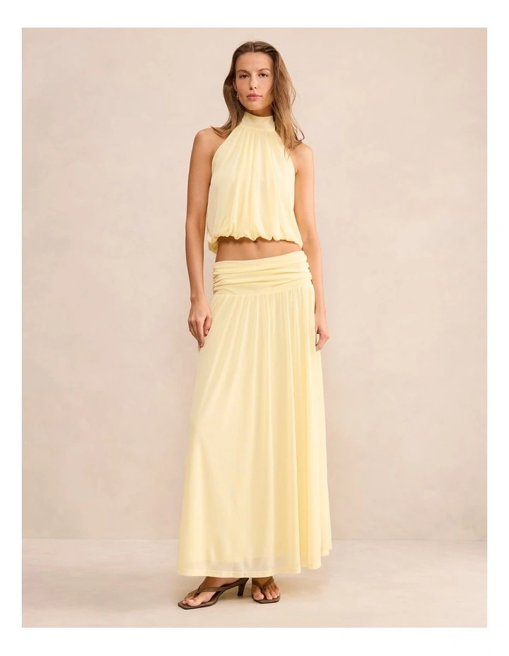 Layne Bubble Waist Halter Neck Top in Yellow image 5