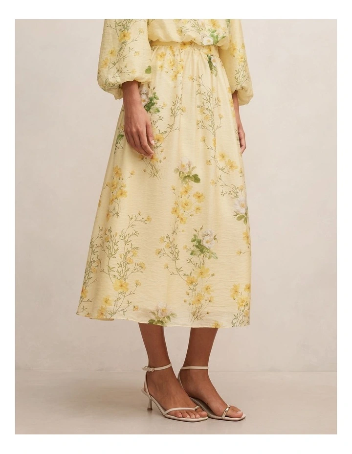 Palmer Pleated Skirt in Yellow image 3