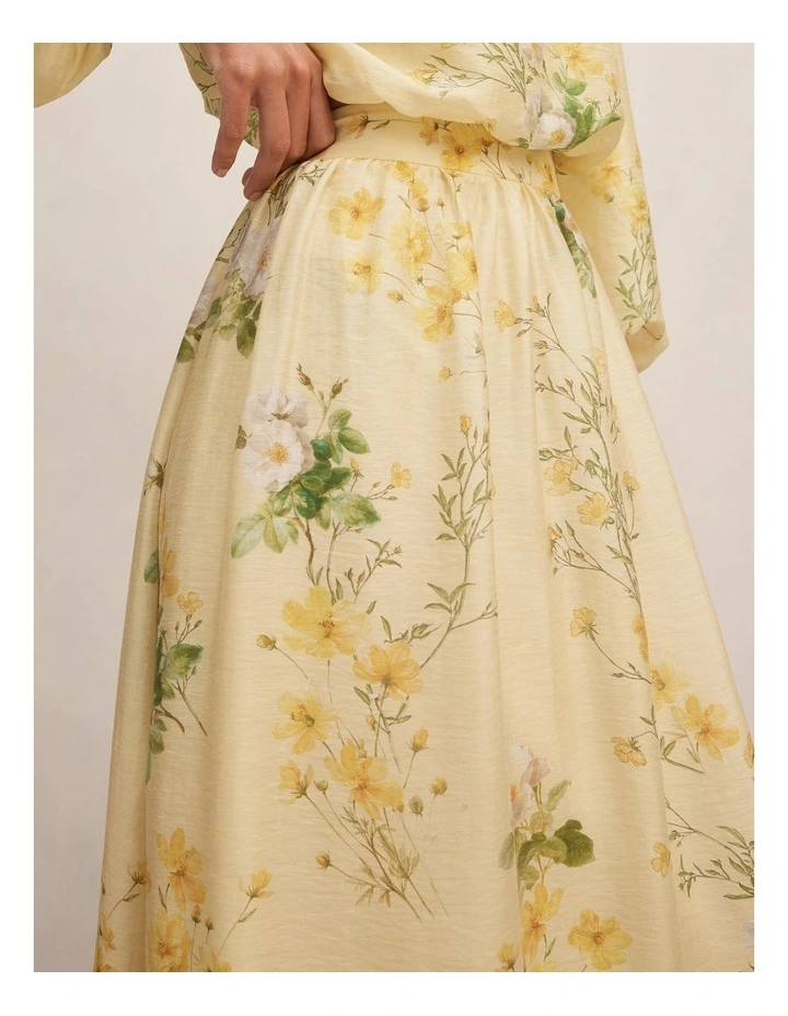 Palmer Pleated Skirt in Yellow image 4