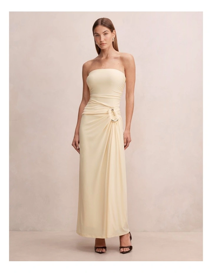 Keely Strapless Jersey Maxi Dress in Yellow image 1