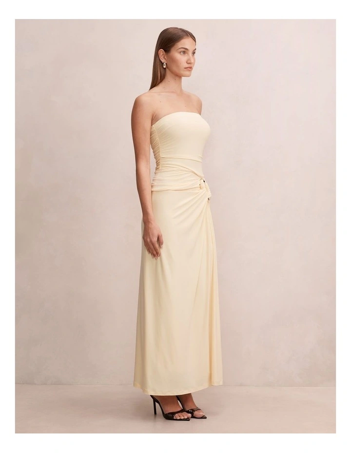 Keely Strapless Jersey Maxi Dress in Yellow image 3