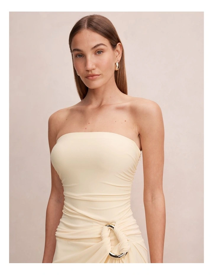 Keely Strapless Jersey Maxi Dress in Yellow image 4